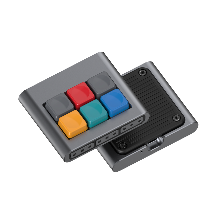 RAMA WORKS DUALSHOT M6-C six-key macropad in the official GMK Dualshot colorway