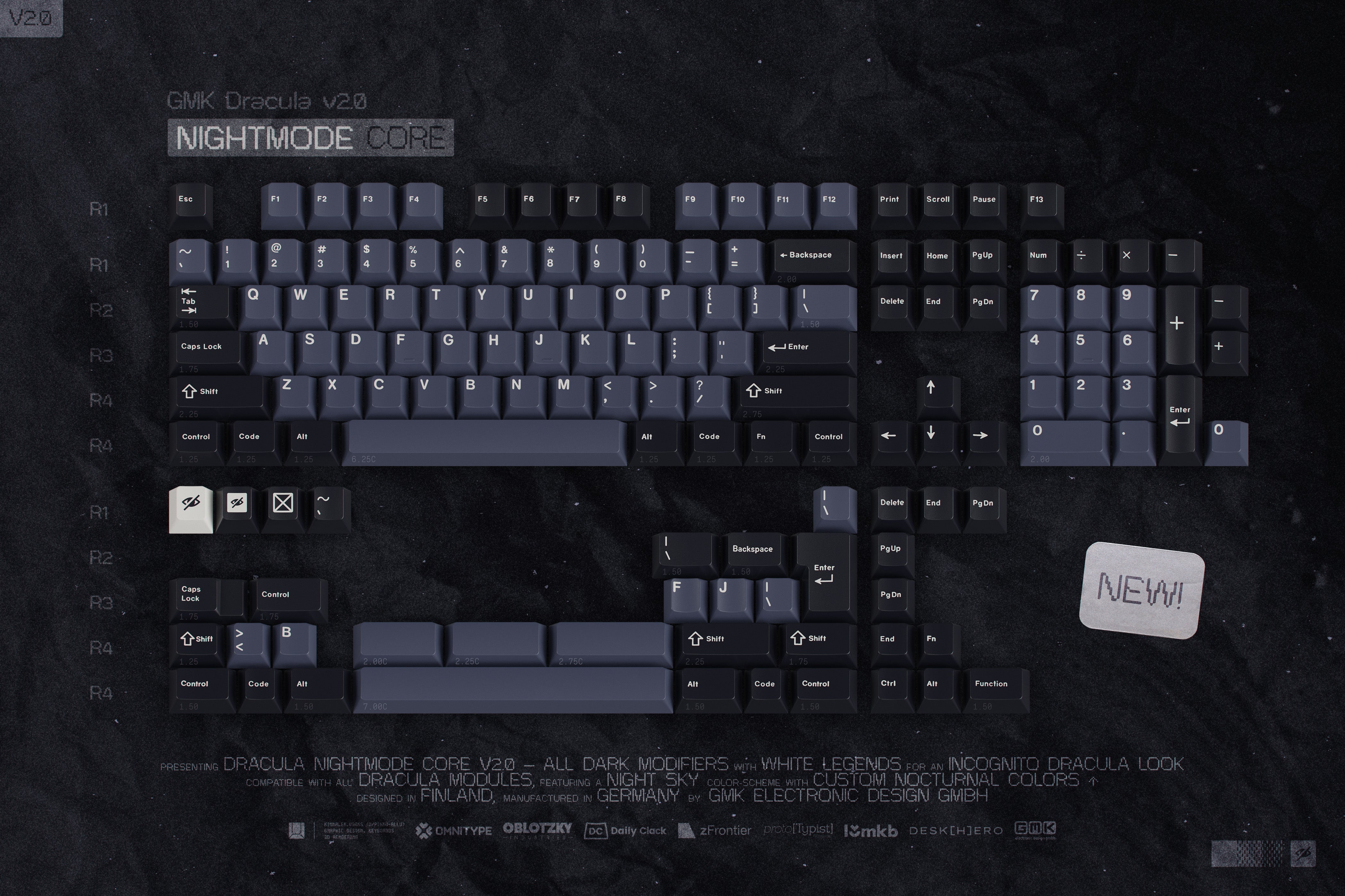 キーボード GMK CYL Dracula V2 Nightmode Core Base GMK Dracula V2.0 (CYL) – Omnitype®